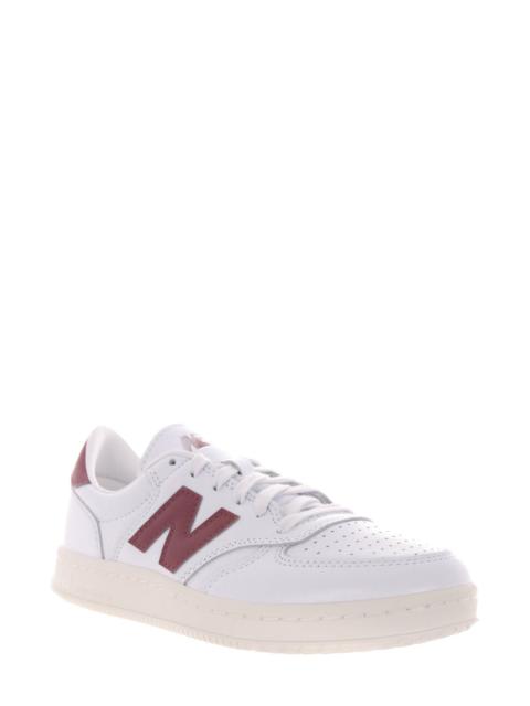 New Balance New Balance T500 Tennis Sneaker in White/Washed Burgundy at Nordstrom