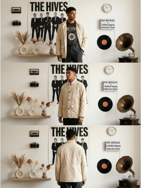 FILA Fila Cream Corduroy Workwear Utility Chore Coat