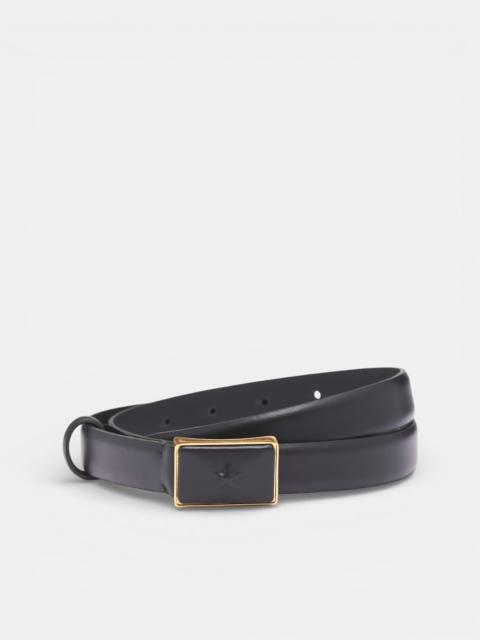 MUGLER Black Leather Star Buckle Belt