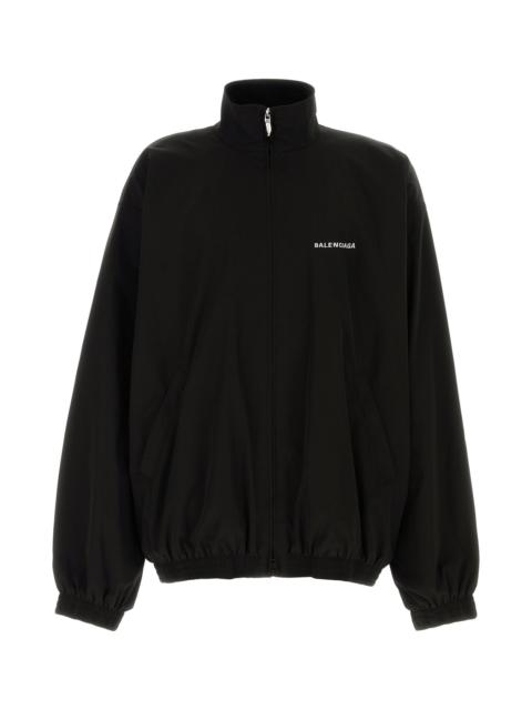 BALENCIAGA Black tech fabric oversize windbreaker