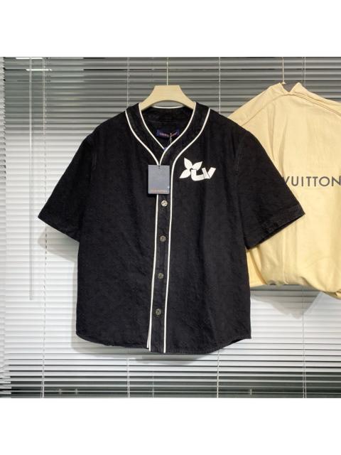 Louis Vuitton Louis Vuitton denim short-sleeved baseball shirt