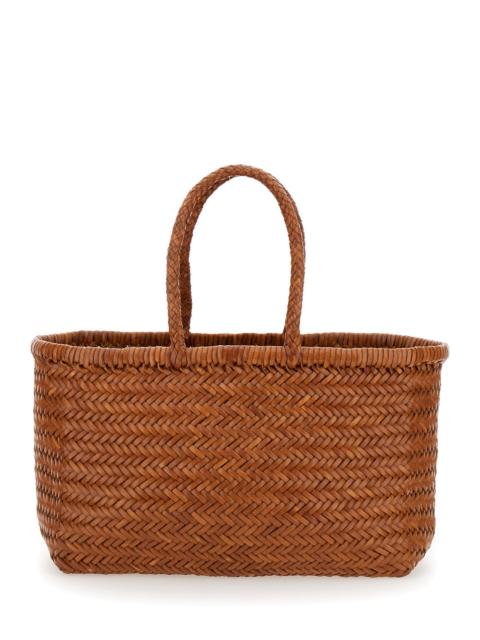 DRAGON DIFFUSION Dragon Diffusion Women 'Bamboo Triple Jump' Light Brown Tote Bag In Woven Leather Woman