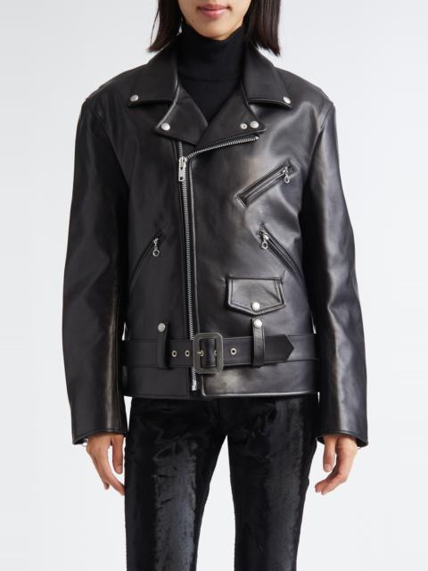 Junya Watanabe Junya Watanabe Leather Biker Jacket in Black at Nordstrom