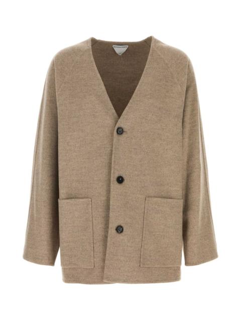 Bottega Veneta Men Dove Grey Wool Blend Cardigan