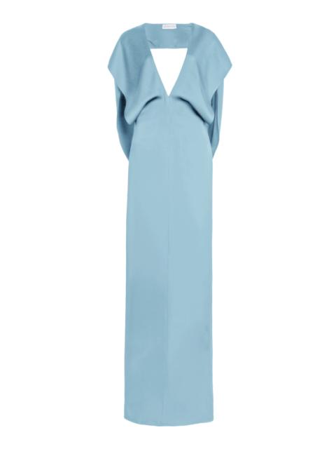 Stella McCartney Satin V Neck Gown blue
