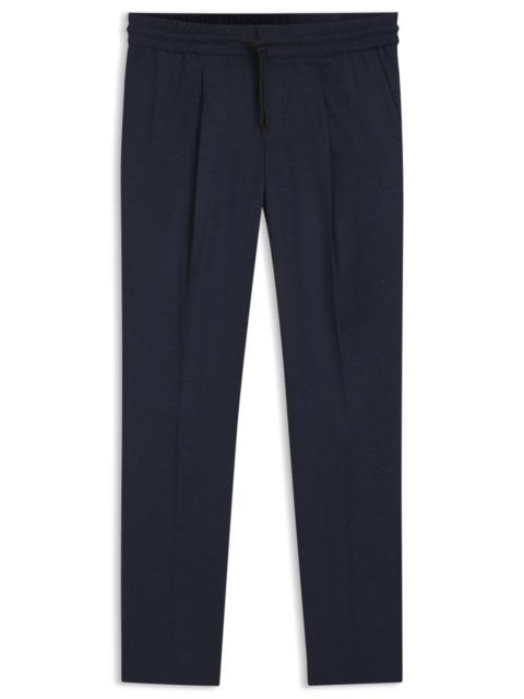 HUGO MELANGE SLIM-FIT TROUSERS IN STRETCH FLANNEL