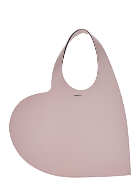 Coperni Women 'Heart' Pink Shoulder Bag With Logo Print In Leather Woman