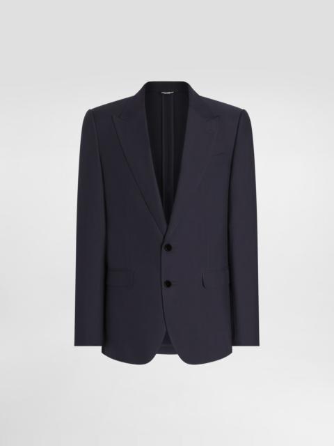 Single-breasted silk-blend gabardine taormina jacket
