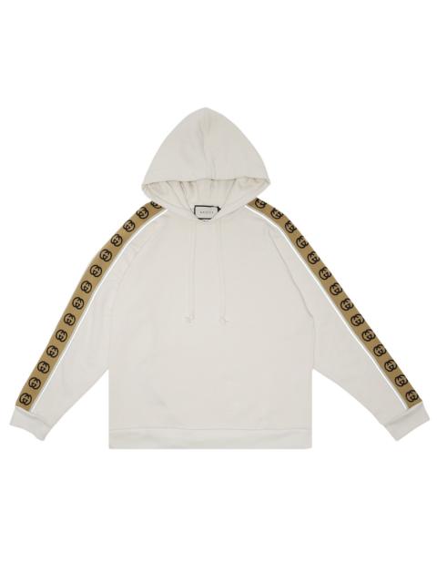 GUCCI Gucci Tape Detail Popover Hoodie 'Natural/Multicolor'