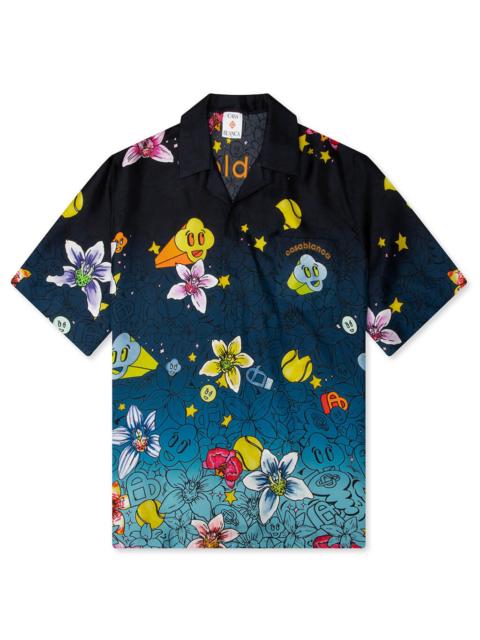 CASABLANCA COLLAGE D’ICONES GRAPHIQUES S/S SILK SHIRT - MULTICOLOUR