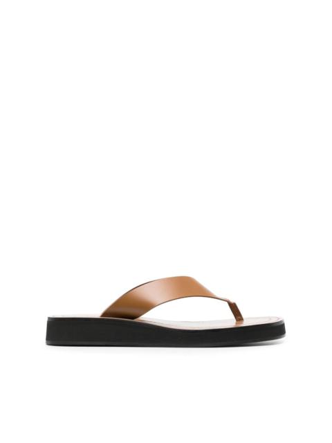 leather flip flops