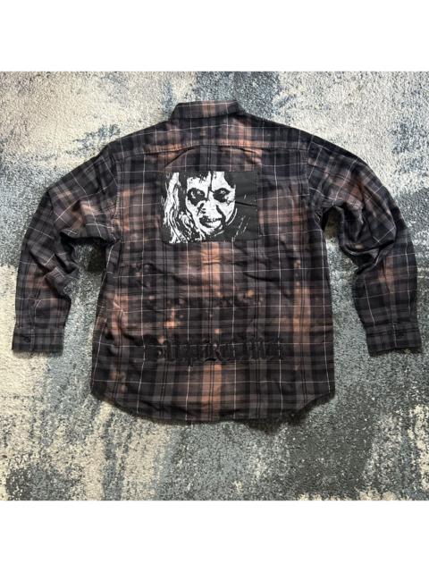 Supreme 1973 THE EXORCiST TARTAN PLAiD FLANNEL SHiRT ACiD WASH BLACK