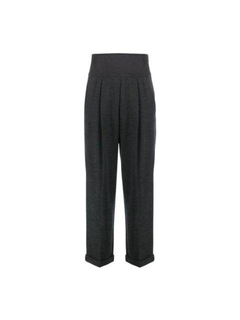 Brunello Cucinelli Brunello Cucinelli Wodark Grey Wool High Waist Trousers