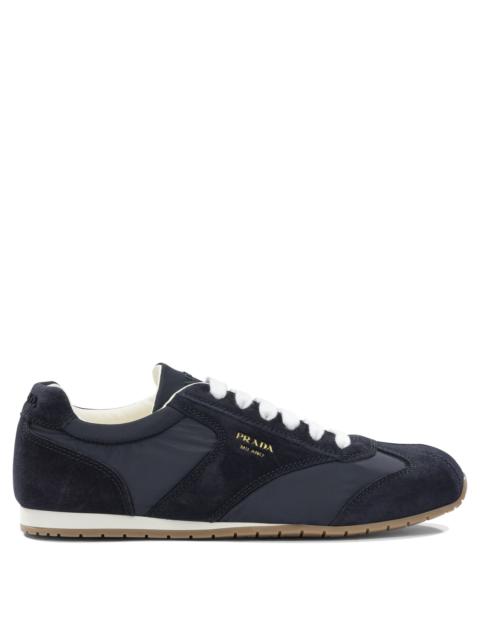 Prada Prada Suede Leather Sneakers Blue Men