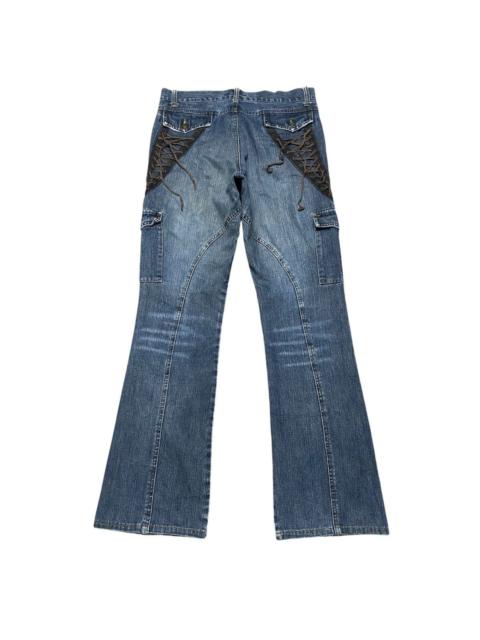 Other Designers In The Attic Lace Pocket Denim Flare Jeans