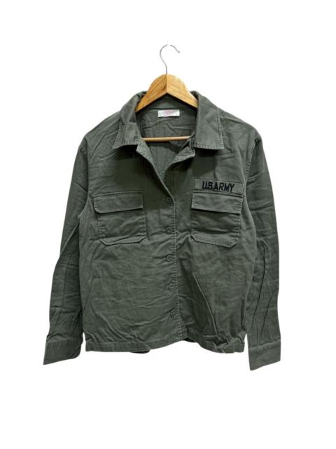 Other Designers Vintage - Browny U.S Army Military Open Colar Button Up shirt