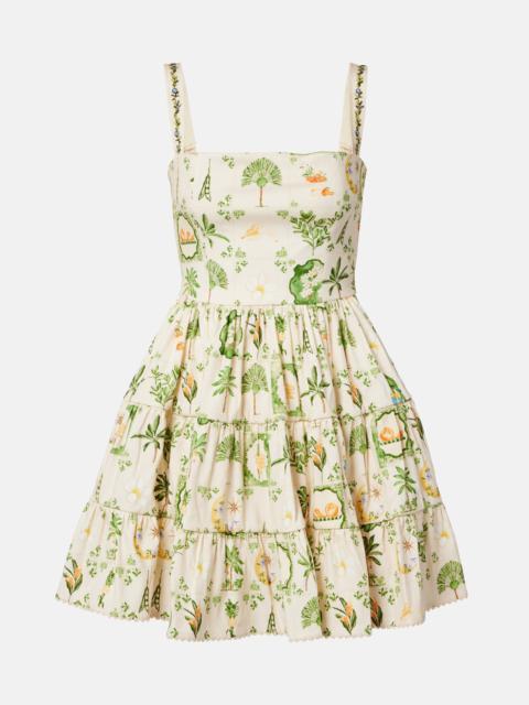 Agua by Agua Bendita Lima floral cotton-blend minidress