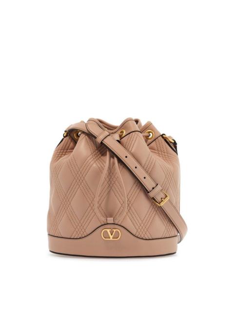 Valentino Valentino Garavani Vlogo Plaque Drawstring Quilted Shoulder Bag