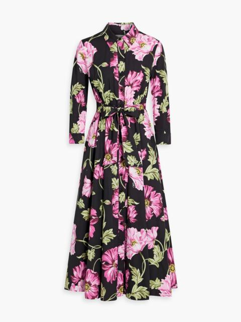 DIANE VON FURSTENBERG Blaine belted floral-print cotton-blend poplin midi shirt dress