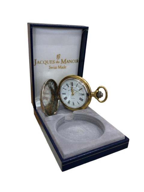 Other Designers Designer - JACQUES DU MANOIR SWISS CARVED GOLD FINISHING POCKET WATCH