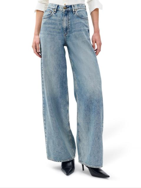 rag & bone rag & bone Sofie Wide Leg Cotton Blend Jeans in Theo at Nordstrom
