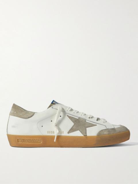 Golden Goose Super-Star Penstar Leather and Suede Sneakers Off-white