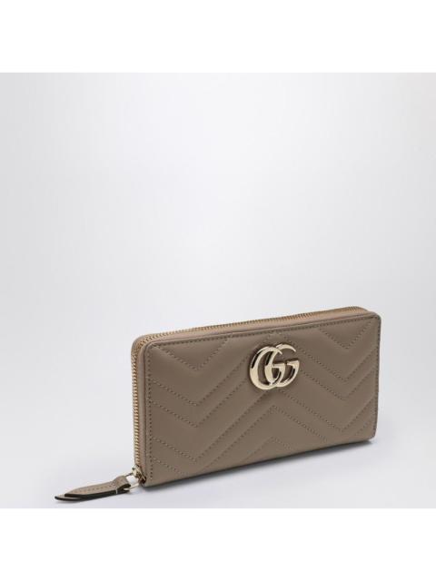 GUCCI Gucci Taupe Marmont Gg Zip Around Wallet Women
