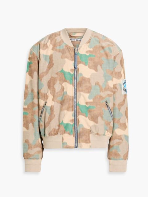 Acne Studios Camouflage-print slub cotton-blend bomber jacket