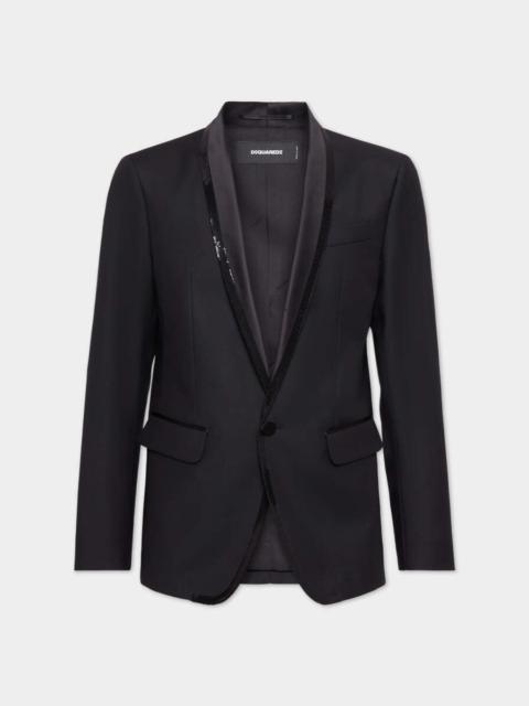 DSQUARED2 EMBROIDERED SHAWL COLLAR LONDON BLAZER