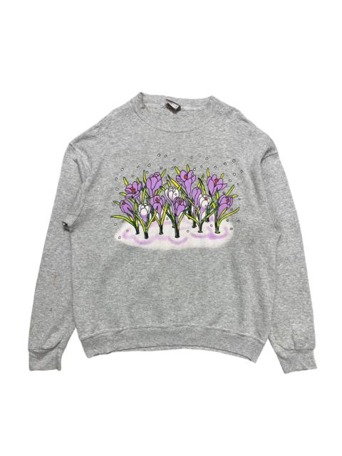 Other Designers Vintage 90s Crocus Flowers Crewneck Sweatshirt