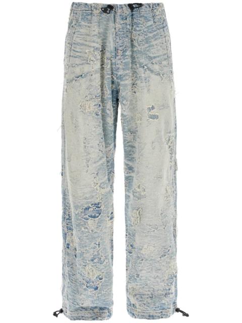 Diesel Diesel Distressed Denim Jacquard Pants Men