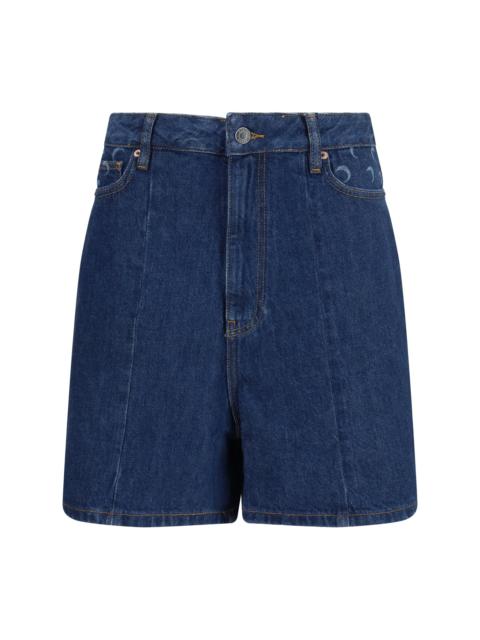 Marine Serre Marine Serre High-waisted Denim Shorts