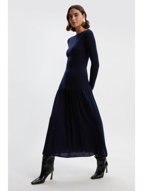 KAREN MILLEN Wool Blend Sheer Knitted Skirt Dress