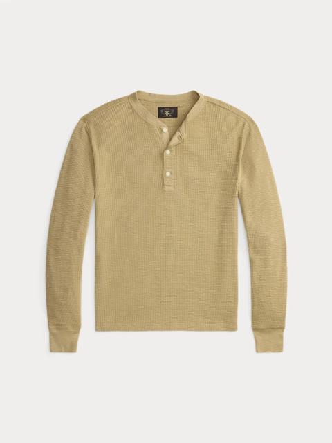 RRL by Ralph Lauren Garment-Dyed Waffle-Knit Henley Shirt