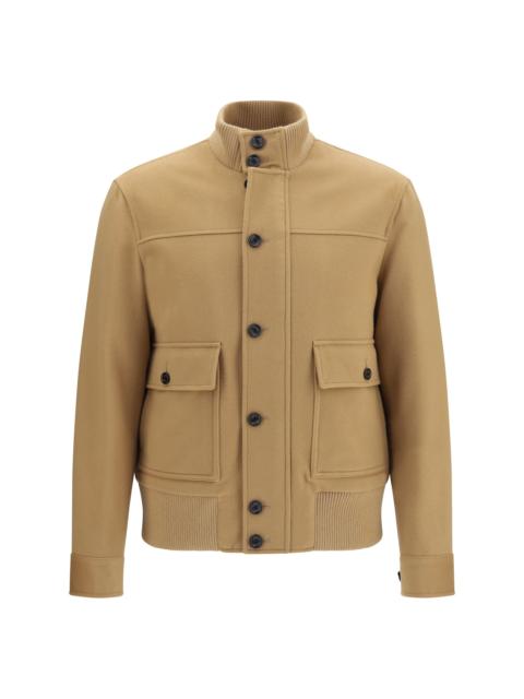 LARDINI Lardini Buttoned Jacket with Ribbed Trims Blue Men