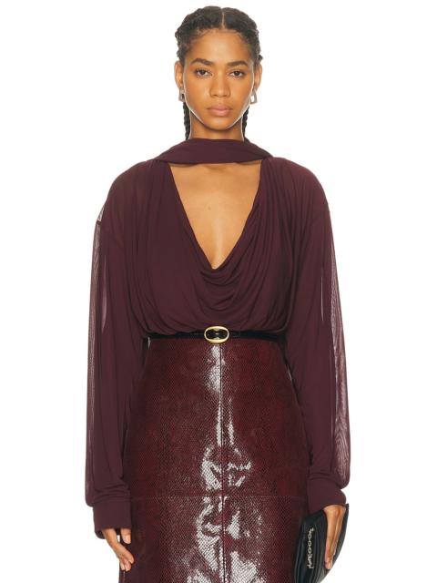 ATLEIN Draped Collar Blouse
