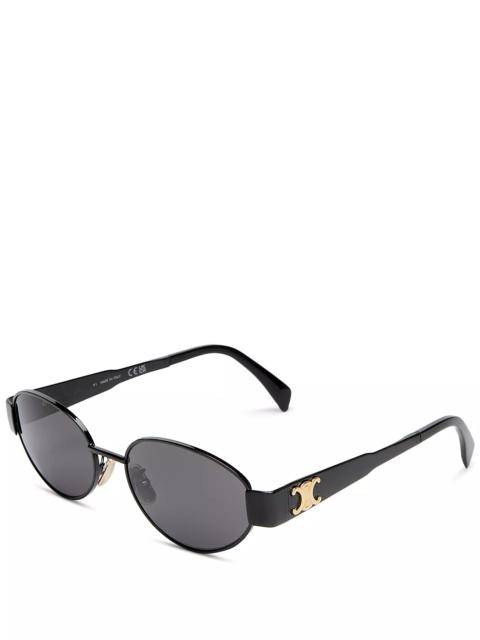 CELINE Triomphe Metal Round Sunglasses, 54mm