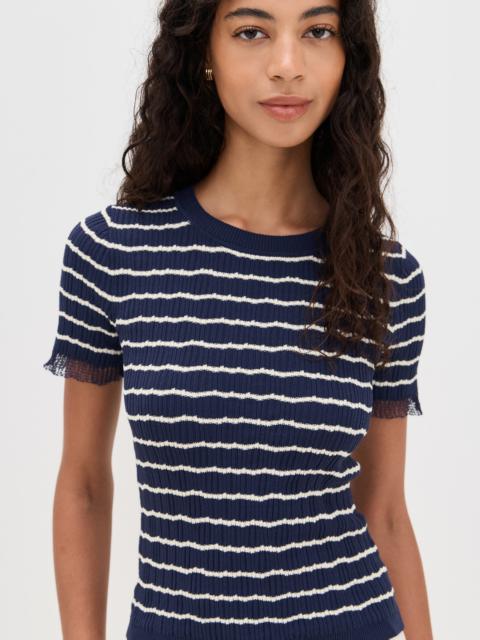 rag & bone Chiara Stripe Short Sleeve Shirt