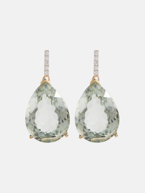 MATEO 14kt gold earrings with diamonds and amethysts