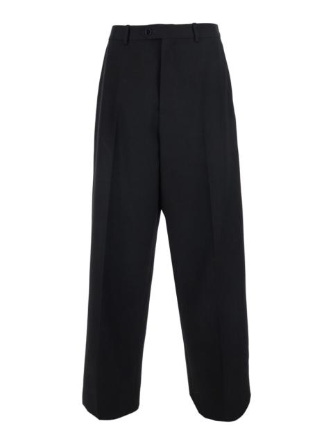 BALENCIAGA Balenciaga Men Black Pants With Button And Zip Closure At The Front In Wool For Men