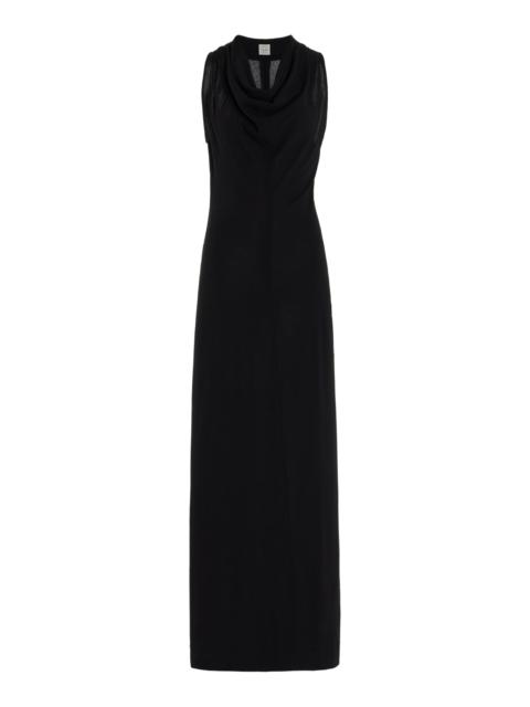 TOTEME Cowl-Neck Crepe Maxi Dress black