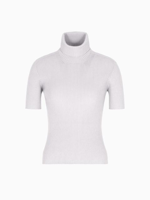 GIORGIO ARMANI SHORT-SLEEVED CASHMERE ROLLNECK JUMPER