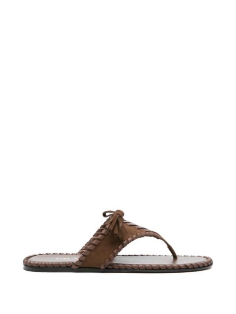 Prada Prada Women Suede Leather Thong Sandals