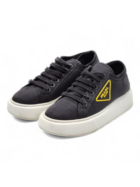 Prada Prada Nylon Gabardine Wheel Low Women's Sneakers Black Yellow - EU 38.5 US 8