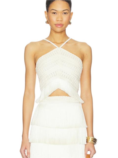 PatBO Amethyst Fringe Top