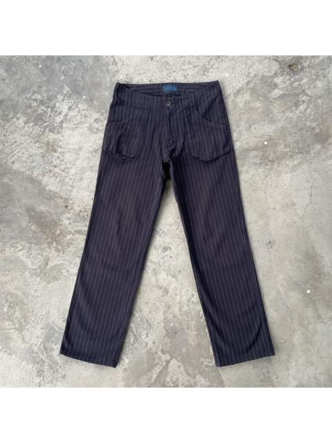 Other Designers Japanese Brand - Vintage GrageBlue Purple Striped Trousers Casual Pants W30