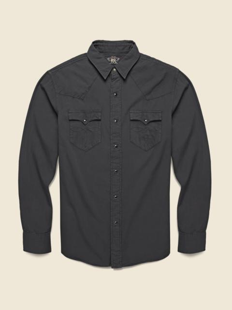 RRL by Ralph Lauren Slim Fit Twill Western Shirt - Black