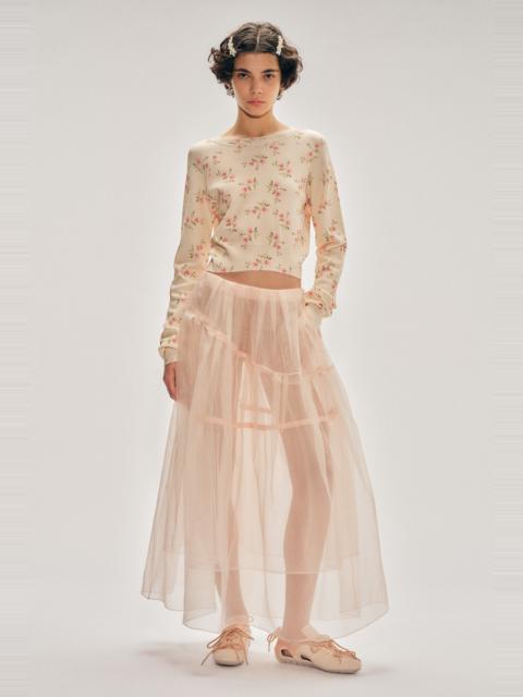 Simone Rocha Sheer Overlay Long Flounce Skirt