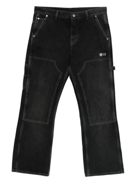 Off-White Off White Men `Gothic Ow` Flare Carpenter Jeans
