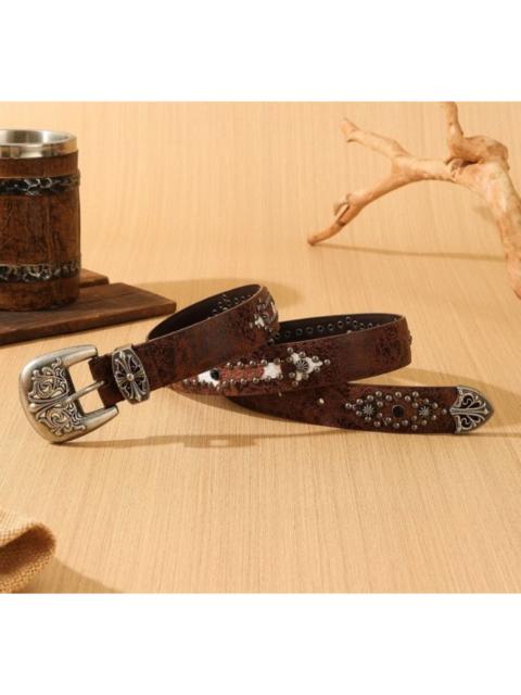 Other Designers Archival Clothing - Retro style carved rived unique belt